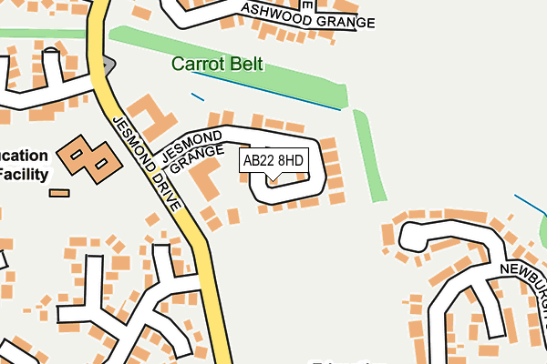 AB22 8HD map - OS OpenMap – Local (Ordnance Survey) AB22 8HD map - OS OpenMap – Local (Ordnance Survey)