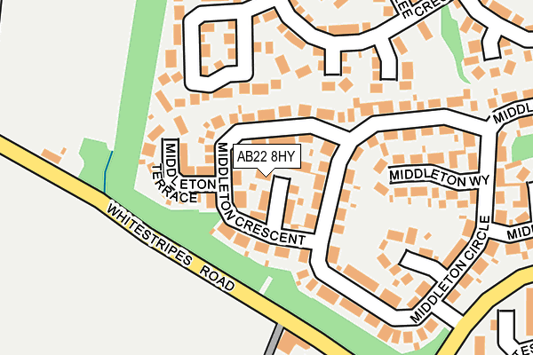 AB22 8HY map - OS OpenMap – Local (Ordnance Survey) AB22 8HY map - OS OpenMap – Local (Ordnance Survey)