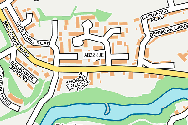AB22 8JE map - OS OpenMap – Local (Ordnance Survey) AB22 8JE map - OS OpenMap – Local (Ordnance Survey)