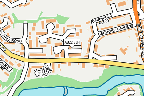 AB22 8JH map - OS OpenMap – Local (Ordnance Survey) AB22 8JH map - OS OpenMap – Local (Ordnance Survey)