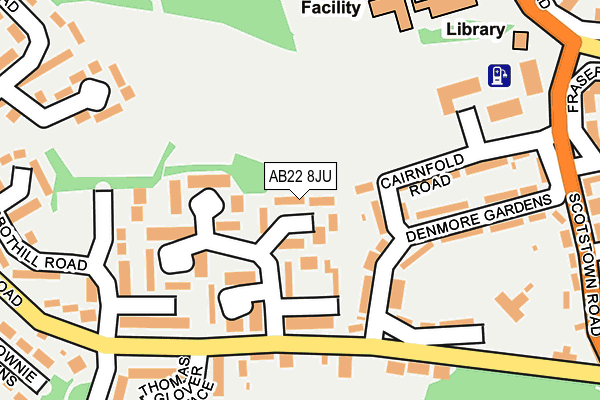 AB22 8JU map - OS OpenMap – Local (Ordnance Survey) AB22 8JU map - OS OpenMap – Local (Ordnance Survey)