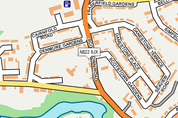 AB22 8JX map - OS OpenMap – Local (Ordnance Survey) AB22 8JX map - OS OpenMap – Local (Ordnance Survey)