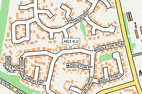 AB22 8LG map - OS OpenMap – Local (Ordnance Survey) AB22 8LG map - OS OpenMap – Local (Ordnance Survey)