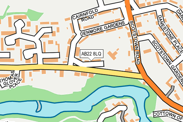 AB22 8LQ map - OS OpenMap – Local (Ordnance Survey) AB22 8LQ map - OS OpenMap – Local (Ordnance Survey)