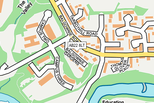 AB22 8LT map - OS OpenMap – Local (Ordnance Survey) AB22 8LT map - OS OpenMap – Local (Ordnance Survey)