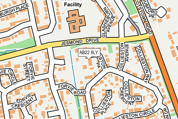 AB22 8LY map - OS OpenMap – Local (Ordnance Survey) AB22 8LY map - OS OpenMap – Local (Ordnance Survey)