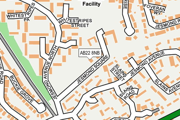 AB22 8NB map - OS OpenMap – Local (Ordnance Survey) AB22 8NB map - OS OpenMap – Local (Ordnance Survey)