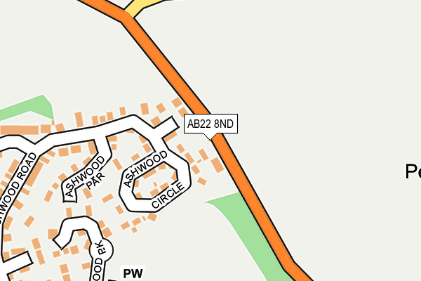 AB22 8ND map - OS OpenMap – Local (Ordnance Survey) AB22 8ND map - OS OpenMap – Local (Ordnance Survey)