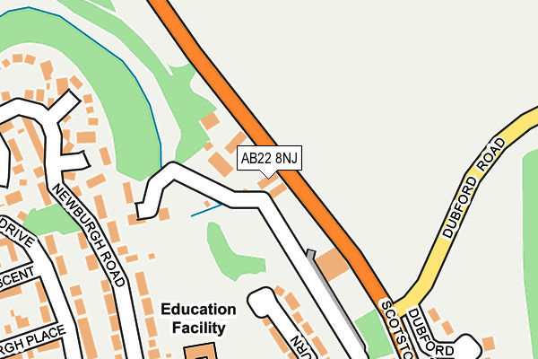 AB22 8NJ map - OS OpenMap – Local (Ordnance Survey) AB22 8NJ map - OS OpenMap – Local (Ordnance Survey)