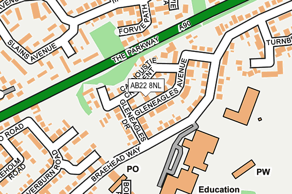 AB22 8NL map - OS OpenMap – Local (Ordnance Survey) AB22 8NL map - OS OpenMap – Local (Ordnance Survey)