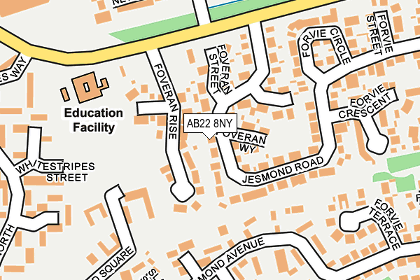 AB22 8NY map - OS OpenMap – Local (Ordnance Survey) AB22 8NY map - OS OpenMap – Local (Ordnance Survey)