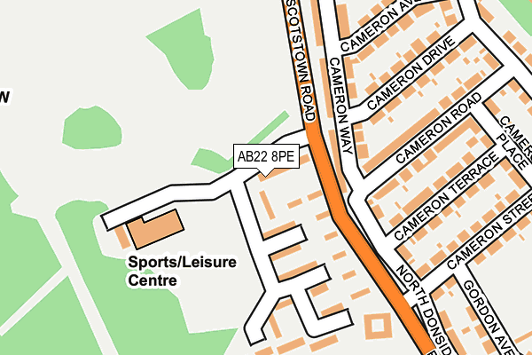 AB22 8PE map - OS OpenMap – Local (Ordnance Survey) AB22 8PE map - OS OpenMap – Local (Ordnance Survey)