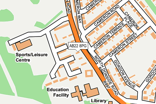 AB22 8PG map - OS OpenMap – Local (Ordnance Survey) AB22 8PG map - OS OpenMap – Local (Ordnance Survey)