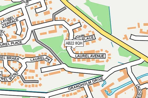 AB22 8QH map - OS OpenMap – Local (Ordnance Survey) AB22 8QH map - OS OpenMap – Local (Ordnance Survey)