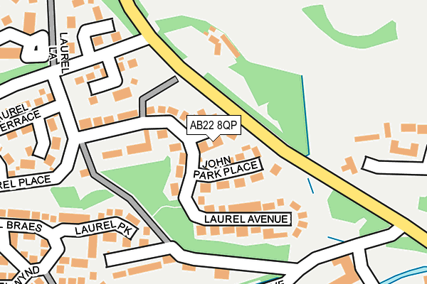 AB22 8QP map - OS OpenMap – Local (Ordnance Survey) AB22 8QP map - OS OpenMap – Local (Ordnance Survey)