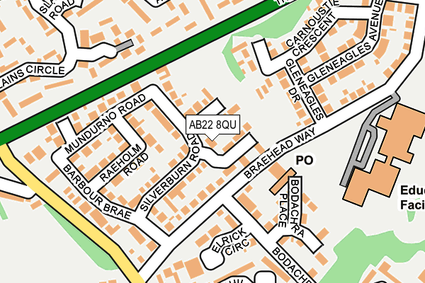 AB22 8QU map - OS OpenMap – Local (Ordnance Survey) AB22 8QU map - OS OpenMap – Local (Ordnance Survey)