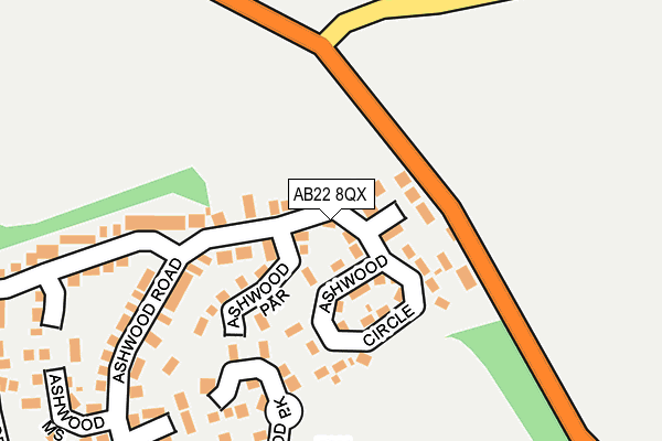 AB22 8QX map - OS OpenMap – Local (Ordnance Survey) AB22 8QX map - OS OpenMap – Local (Ordnance Survey)