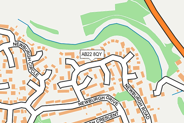 AB22 8QY map - OS OpenMap – Local (Ordnance Survey) AB22 8QY map - OS OpenMap – Local (Ordnance Survey)