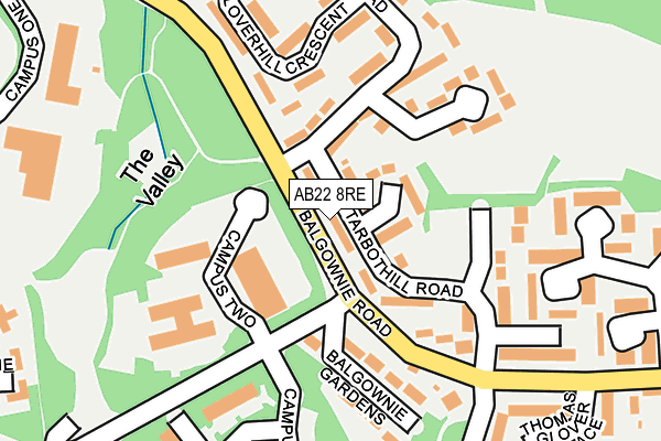 AB22 8RE map - OS OpenMap – Local (Ordnance Survey) AB22 8RE map - OS OpenMap – Local (Ordnance Survey)