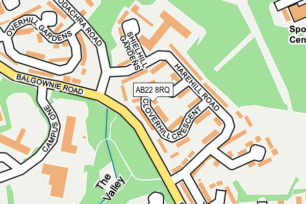 AB22 8RQ map - OS OpenMap – Local (Ordnance Survey) AB22 8RQ map - OS OpenMap – Local (Ordnance Survey)