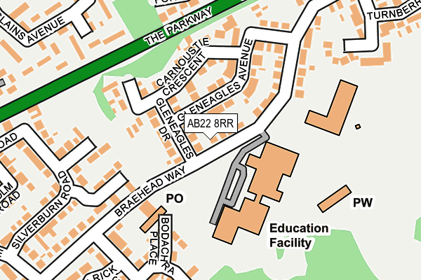 AB22 8RR map - OS OpenMap – Local (Ordnance Survey) AB22 8RR map - OS OpenMap – Local (Ordnance Survey)