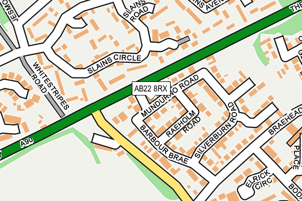 AB22 8RX map - OS OpenMap – Local (Ordnance Survey) AB22 8RX map - OS OpenMap – Local (Ordnance Survey)