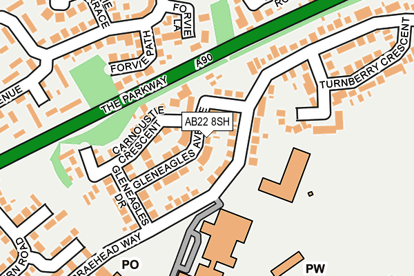 AB22 8SH map - OS OpenMap – Local (Ordnance Survey) AB22 8SH map - OS OpenMap – Local (Ordnance Survey)