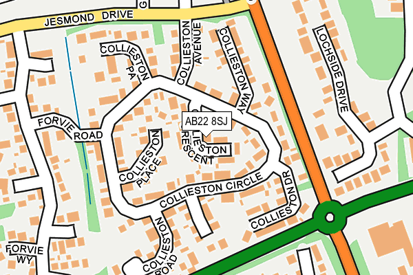 AB22 8SJ map - OS OpenMap – Local (Ordnance Survey) AB22 8SJ map - OS OpenMap – Local (Ordnance Survey)