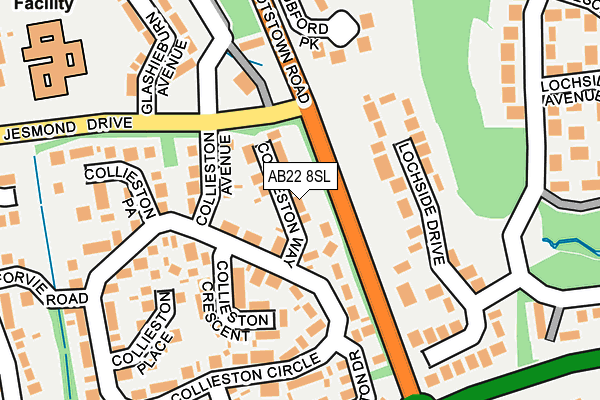 AB22 8SL map - OS OpenMap – Local (Ordnance Survey) AB22 8SL map - OS OpenMap – Local (Ordnance Survey)