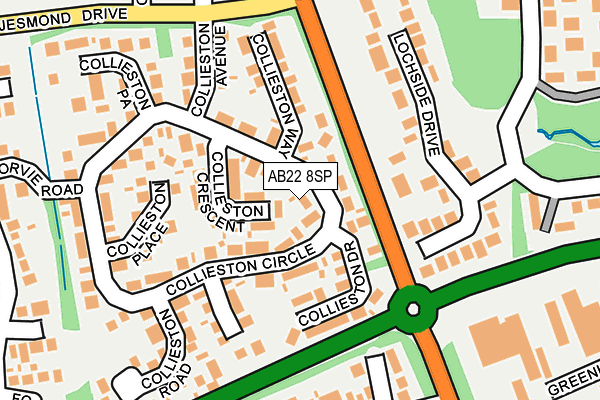 AB22 8SP map - OS OpenMap – Local (Ordnance Survey) AB22 8SP map - OS OpenMap – Local (Ordnance Survey)