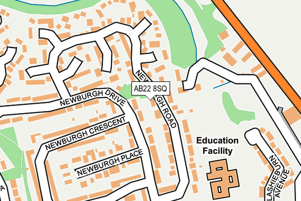 AB22 8SQ map - OS OpenMap – Local (Ordnance Survey) AB22 8SQ map - OS OpenMap – Local (Ordnance Survey)