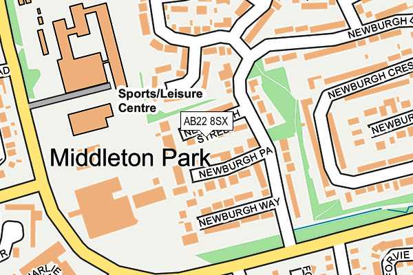 AB22 8SX map - OS OpenMap – Local (Ordnance Survey) AB22 8SX map - OS OpenMap – Local (Ordnance Survey)