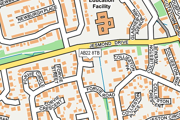 AB22 8TB map - OS OpenMap – Local (Ordnance Survey) AB22 8TB map - OS OpenMap – Local (Ordnance Survey)