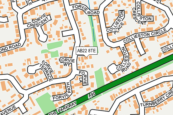 AB22 8TE map - OS OpenMap – Local (Ordnance Survey) AB22 8TE map - OS OpenMap – Local (Ordnance Survey)