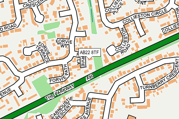 AB22 8TF map - OS OpenMap – Local (Ordnance Survey) AB22 8TF map - OS OpenMap – Local (Ordnance Survey)