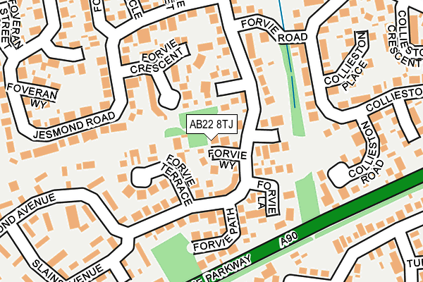 AB22 8TJ map - OS OpenMap – Local (Ordnance Survey) AB22 8TJ map - OS OpenMap – Local (Ordnance Survey)