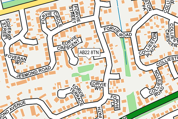 AB22 8TN map - OS OpenMap – Local (Ordnance Survey) AB22 8TN map - OS OpenMap – Local (Ordnance Survey)