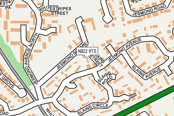 AB22 8TS map - OS OpenMap – Local (Ordnance Survey) AB22 8TS map - OS OpenMap – Local (Ordnance Survey)