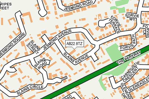 AB22 8TZ map - OS OpenMap – Local (Ordnance Survey) AB22 8TZ map - OS OpenMap – Local (Ordnance Survey)
