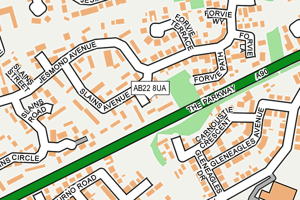 AB22 8UA map - OS OpenMap – Local (Ordnance Survey) AB22 8UA map - OS OpenMap – Local (Ordnance Survey)