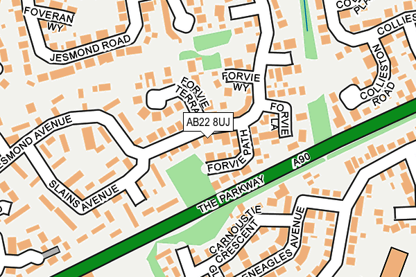 AB22 8UJ map - OS OpenMap – Local (Ordnance Survey) AB22 8UJ map - OS OpenMap – Local (Ordnance Survey)