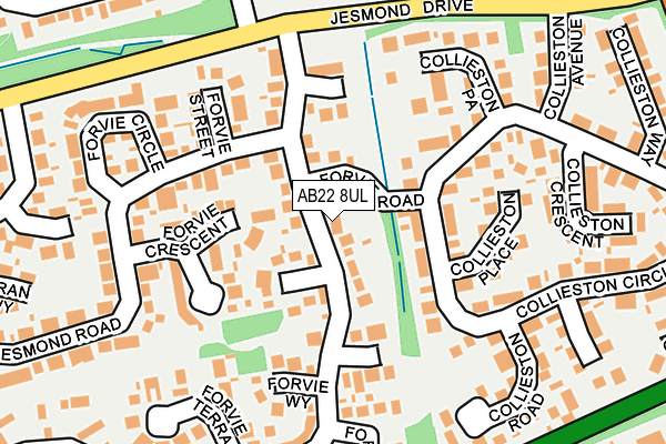 AB22 8UL map - OS OpenMap – Local (Ordnance Survey) AB22 8UL map - OS OpenMap – Local (Ordnance Survey)