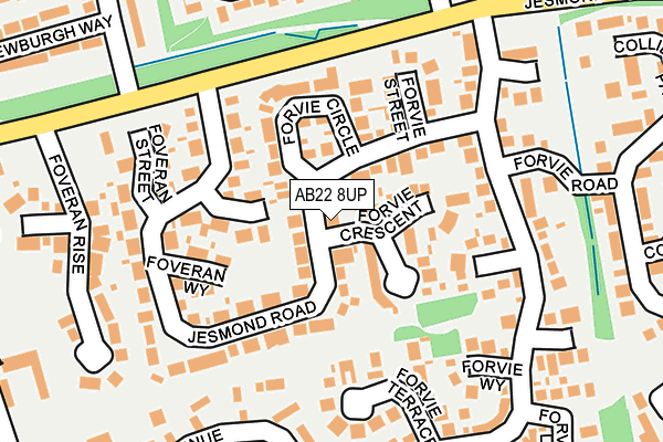 AB22 8UP map - OS OpenMap – Local (Ordnance Survey) AB22 8UP map - OS OpenMap – Local (Ordnance Survey)