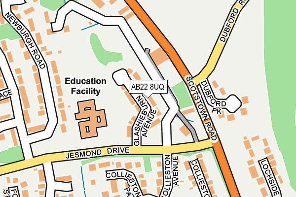 AB22 8UQ map - OS OpenMap – Local (Ordnance Survey) AB22 8UQ map - OS OpenMap – Local (Ordnance Survey)