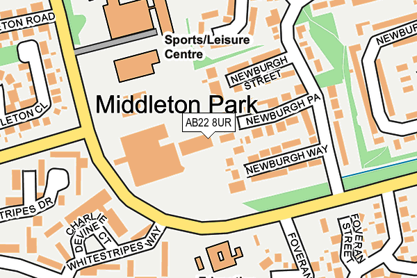 AB22 8UR map - OS OpenMap – Local (Ordnance Survey) AB22 8UR map - OS OpenMap – Local (Ordnance Survey)