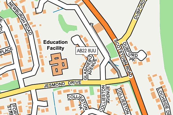 AB22 8UU map - OS OpenMap – Local (Ordnance Survey) AB22 8UU map - OS OpenMap – Local (Ordnance Survey)