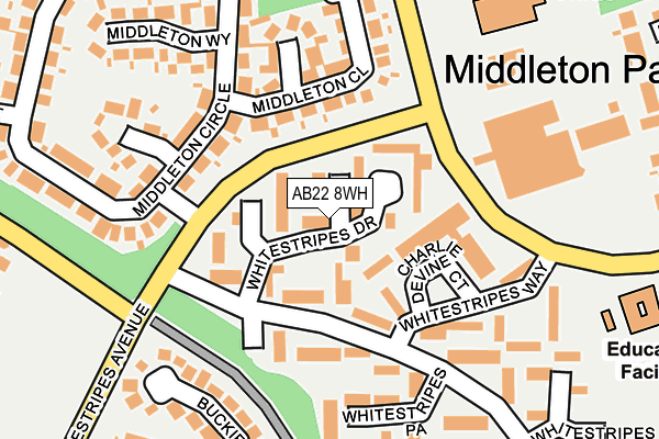AB22 8WH map - OS OpenMap – Local (Ordnance Survey) AB22 8WH map - OS OpenMap – Local (Ordnance Survey)