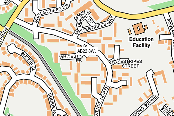 AB22 8WJ map - OS OpenMap – Local (Ordnance Survey) AB22 8WJ map - OS OpenMap – Local (Ordnance Survey)