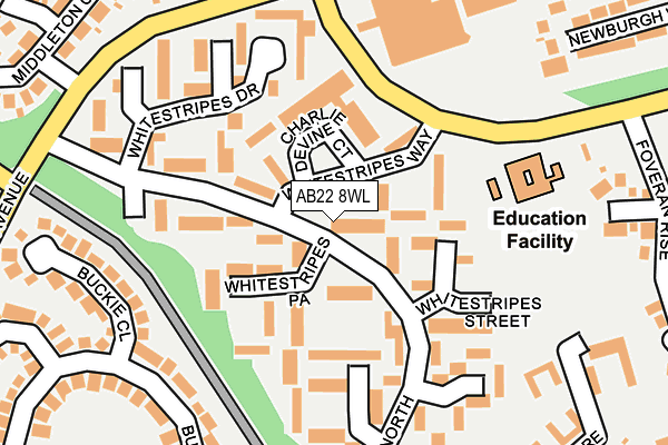 AB22 8WL map - OS OpenMap – Local (Ordnance Survey) AB22 8WL map - OS OpenMap – Local (Ordnance Survey)