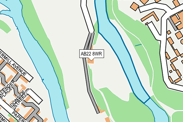 AB22 8WR map - OS OpenMap – Local (Ordnance Survey) AB22 8WR map - OS OpenMap – Local (Ordnance Survey)